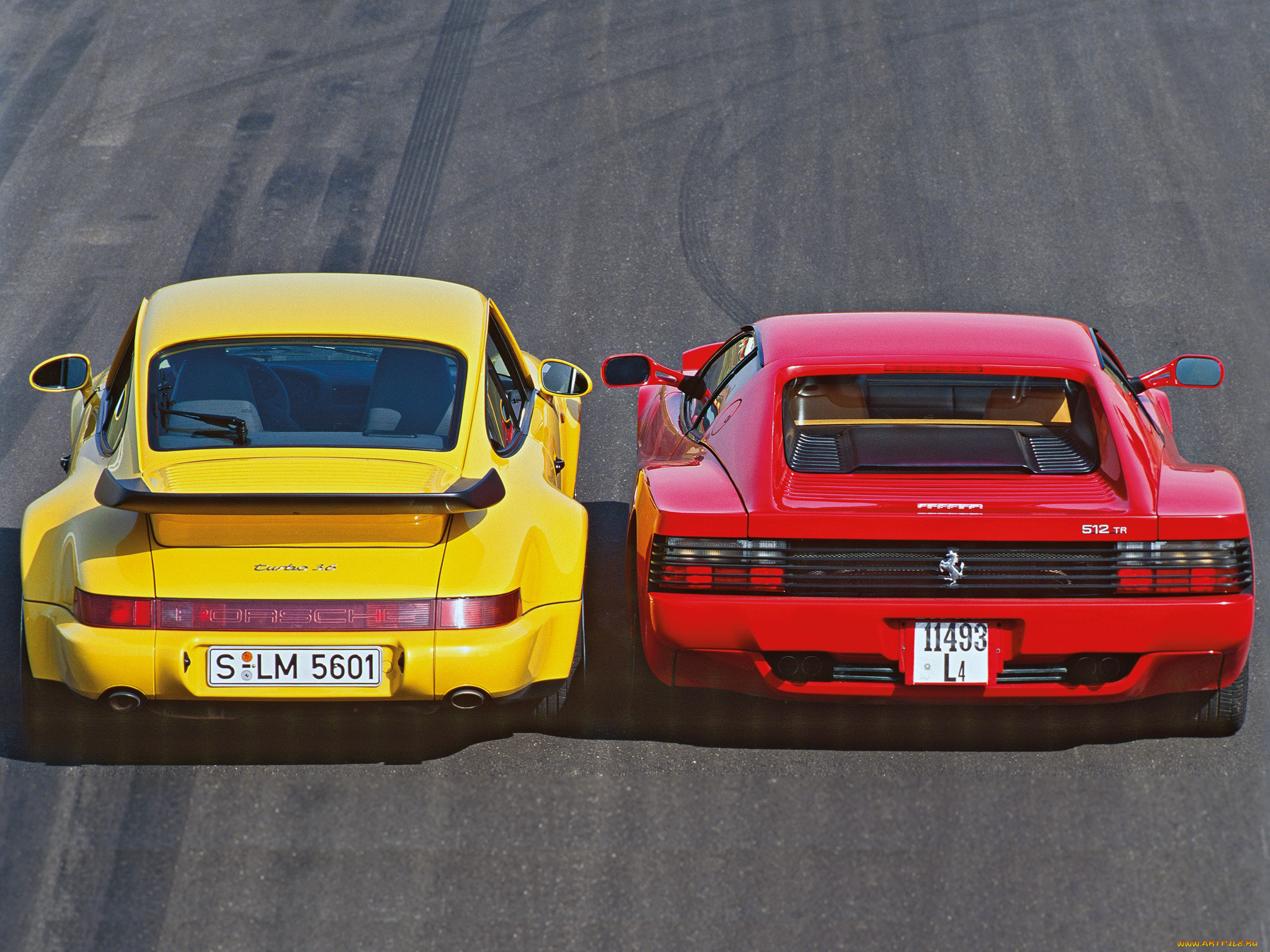 , ferrari, porsche, testarossa, yellow, red, 911